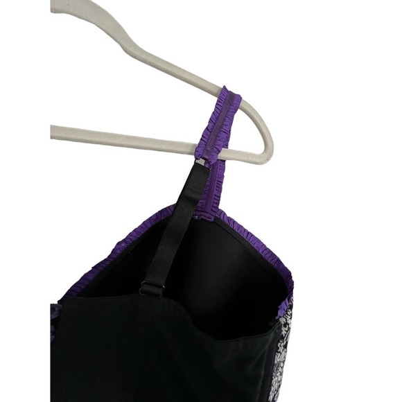 NWT Cacique Corset Lace up Back Size 18 / 20 Goth, Cottage Core Black and Purple - Picture 7 of 8